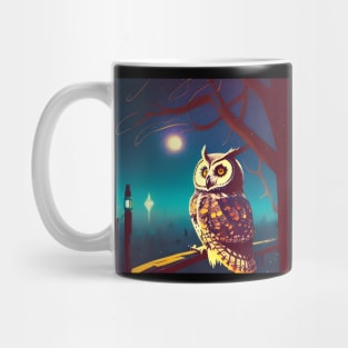 owl on the edge of the woods Mug